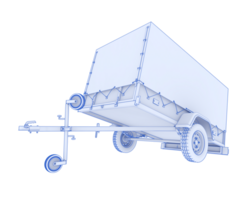 Trailer isolated on background. 3d rendering - illustration png