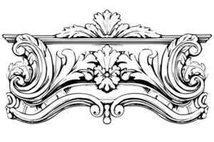 Vintage Baroque Ornamentation Intricate Illustrations of Architectural Stucco Details Element. vector