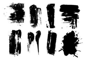 Ink and Paint Dynamic Splash with Black Stain and Grunge Texture. vector