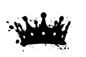 King's Crown Hip Hop Street Art with Grunge Spray Paint Drip and Graffiti Font. vector