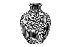 Set of ancient vase hand drawn ink sketch. Engraved style illustration. vector