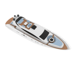 super yacht isolé sur Contexte. 3d le rendu - illustration png