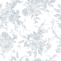 Wedding seamless pattern with tender roses flower and leaves. png