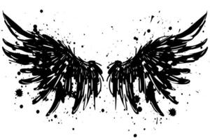 Graffiti-Inspired Angel Wings Urban Paint Art with Street Style. vector