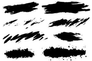 Paint brush. Black ink grunge brush strokes. Paintbrush set. Grunge design elements. Painted ink stripes. vector