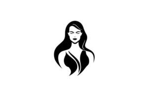 Beauty Boutique Elegant Woman Logo Design Illustration. Simple Icon. vector