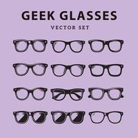 Free geek glasses collection vector