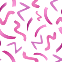 vliegend inheems magenta krabbelen. lijn tekening naadloos patroon. abstract minimalistische textuur. overladen met confetti. waterverf illustratie. voor partij ontwerp, bruiloft pakket, textiel png