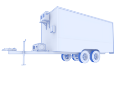 Refrigerated trailer isolated on background. 3d rendering - illustration png