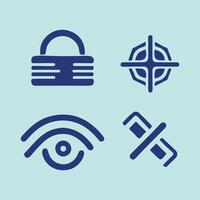 User finger scan icon set. Fingerprint touch biometric id symbol. Modern account thumbprint identification security sign collection. User recognition scanner badge vector