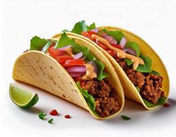 mexican food tacos isolated on white background photo