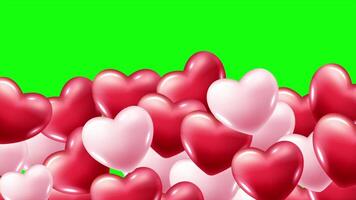 Heart Balloon Transition On Greenscreen Background 2D Cartoon Animation video