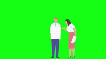 Angry Office Bosses Resent Employee On Greenscreen 2D Cartoon Animation video