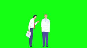 Angry Office Bosses Resent Employee On Greenscreen 2D Cartoon Animation video