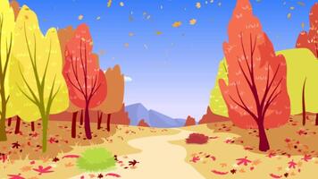 Herbst ist Kommen 2d Karikatur Animation video