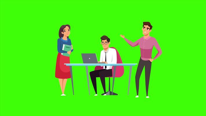 office-workers-talking-about-