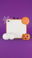 3D animation halloween social media portrait template, perfect for travel agency or product campaign. video