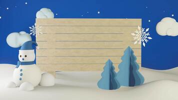 3D blue background with Christmas minimalist podium, suitable for product promotion video