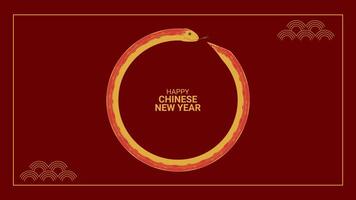 Year of Snake. Happy Chinese New Years Eve 2025. Lunar calendar. Circle snake. Banner template postcard poster web design. illustration. vector