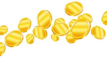 Gold coins in 3d style realistic illustration. Banner design for bank and financial sector. vector