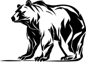 Majestic bear silhouette, ideal for wildlife-themed decor and artistic expressions. AI-Generated. png