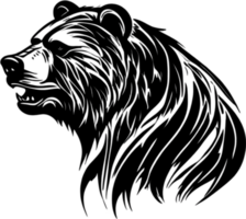 Majestic bear silhouette, ideal for wildlife-themed decor and artistic expressions. AI-Generated. png