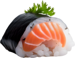 Delicious sushi piece, perfect seafood treats for Japanese cuisine lovers. AI-Generated. png