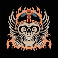 skull warrior illustration design vector