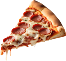 Indulge in a slice with gooey mozzarella, perfectly baked. AI-Generated. png