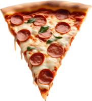 se livrer dans une tranche avec gluant mozzarella, à la perfection cuit. ai-généré. png