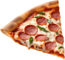 Indulge in a slice with gooey mozzarella, perfectly baked. AI-Generated. png