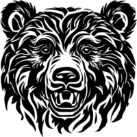 Majestic bear silhouette, ideal for wildlife-themed decor and artistic expressions. AI-Generated. png