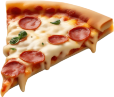 se livrer dans une tranche avec gluant mozzarella, à la perfection cuit. ai-généré. png