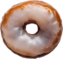 Indulge in the irresistible charm of a donut, featuring a lustrous topping that promises a delightful, decadent experience. AI-Generated. png