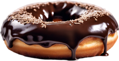 Indulge in the irresistible charm of a donut, featuring a lustrous topping that promises a delightful, decadent experience. AI-Generated. png