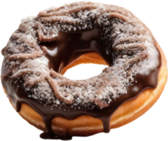 Indulge in the irresistible charm of a donut, featuring a lustrous topping that promises a delightful, decadent experience. AI-Generated. png