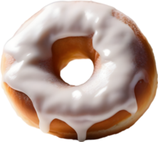 Indulge in the irresistible charm of a donut, featuring a lustrous topping that promises a delightful, decadent experience. AI-Generated. png