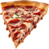 Indulge in a slice with gooey mozzarella, perfectly baked. AI-Generated. png