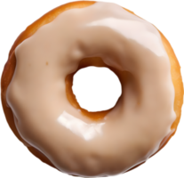 Indulge in the irresistible charm of a donut, featuring a lustrous topping that promises a delightful, decadent experience. AI-Generated. png