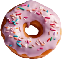 Indulge in the irresistible charm of a donut, featuring a lustrous topping that promises a delightful, decadent experience. AI-Generated. png