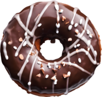 Indulge in the irresistible charm of a donut, featuring a lustrous topping that promises a delightful, decadent experience. AI-Generated. png