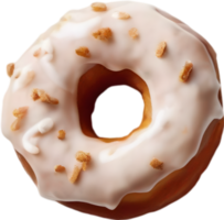 Indulge in the irresistible charm of a donut, featuring a lustrous topping that promises a delightful, decadent experience. AI-Generated. png