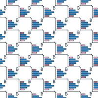 Graph with Bitcoin Crypto Trading colored seamless pattern vector