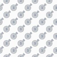 Target with Bitcoin Cryptocurrency outline seamless pattern vector