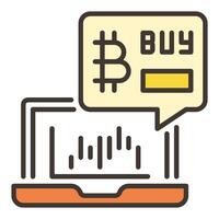 Laptop Crypro Trading Bitcoin Cryptocurrency Trading colored icon or design element vector