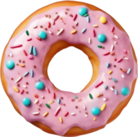 Indulge in the irresistible charm of a donut, featuring a lustrous topping that promises a delightful, decadent experience. AI-Generated. png