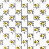 Bitcoin on Tablet Screen Crypto Trading colored seamless pattern vector