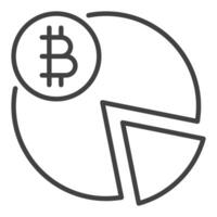 Bitcoin Pie Chart Crypto Currency icon or sign in thin line style vector