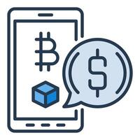 Smartphone screen with Crypto Bitcoin colored icon or symbol vector