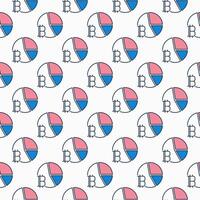 Pie Chart with Bitcoin sign Crypto colored seamless pattern vector